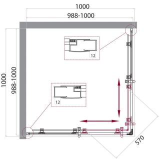 Душевой уголок BelBagno Uno-195 UNO-195-A-2-100-CH-CR 100x100см хром